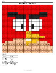 Md12 Red Bird Closeup Multiplication Division Times Table