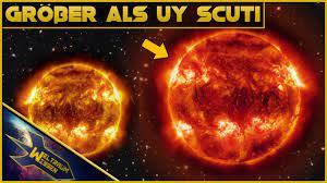 It is a hypergiant with a radius around 1,700 times larger than the sun. Grosser Als Uy Scuti Neuer Riesenstern Stephenson 2 18 Youtube