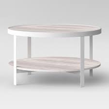 Round Wood White Coffee Table Hot