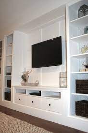 wall of built ins home living room