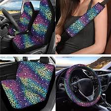 Glitter Leopard Print Car Seat Covers