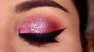 bold eyeliner pink glitter