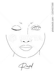 round face makeup practice sheet face