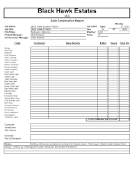 Construction Daily Report Sample Free Schedule Templates For Excel