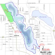 Budd Lake Map Clare County Michigan Fishing Michigan