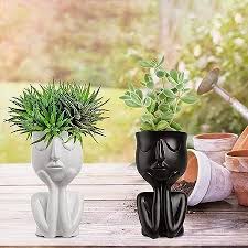 Face Art Vase Ceramic Planter Pot In