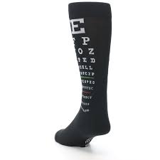 Black White Doctor Eye Chart Mens Dress Socks K Bell Socks