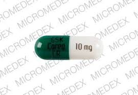 gsk coreg cr 10 mg pill green white