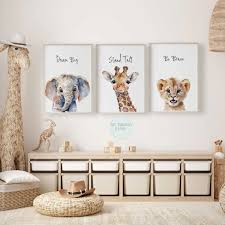 set of 3 safari prints for the
