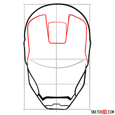 how to draw an iron man mask sketchok