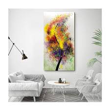 Oil Painting Canvas Modern Leaf Wall