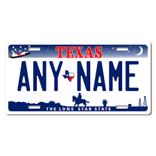 personalized texas license plate for