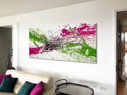 Pink And Lime Green Splash Painting