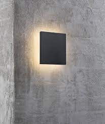 exterior led ip44 square wall light black