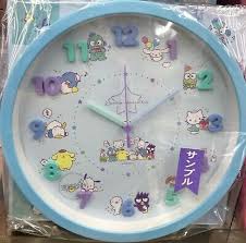 Sanrio Character Icon Wall Clock Blue
