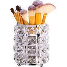 cosmetics box ng silver crystal brush