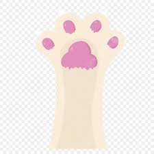 white cats claw pink meat pad