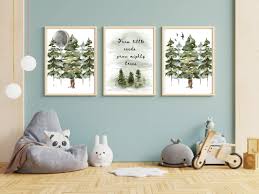 Nursery Wall Art Prints Pine Tree