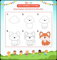 dog drawing for kids a step by step