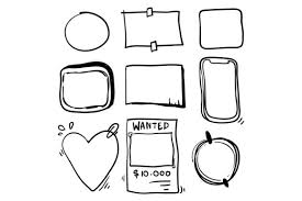doodle hand drawn set of simple frame