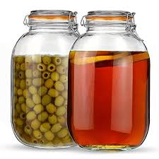 Glass Jars With Airtight Lids 2 Pack