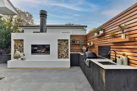 Outdoor Fireplace Kitchen In Your Backyard