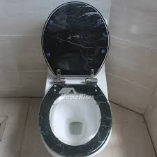 Black Marble Resin Toilet Seat Slow