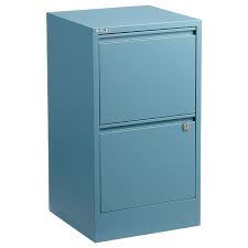 High side drawers accept hanging file folders, eliminating the need for additional accessories. Bisley Blue 2 3 Drawer Locking Filing Cabinets The Container Store