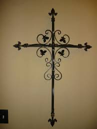 Large Iron Wall Cross With Scrolls