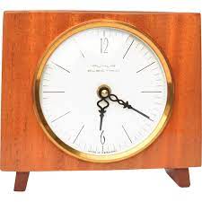 Vintage Wooden Mantel Clock For Ruhla