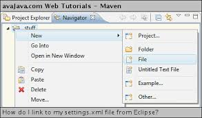 settings xml file from eclipse