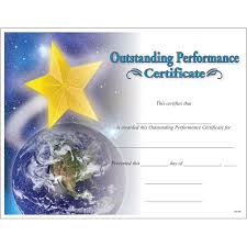 Outstanding Performance Certificate Jones School Supply