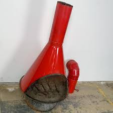 Vintage Red Preway Metal Cone Fireplace