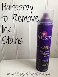 remove ink stains with hairspray