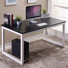 By means of costway (2) $ 302 39. Amazon Com Homesailing Black I Shape Computer Pc Gaming Desk Table 41 Modern Wood Office Home Workstation Writing Study Desk Black Kitchen Dining