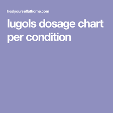 Lugols Dosage Chart Per Condition Iodine Benefits Iodine