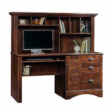 The computer desk provides a large work space for managing daily household bills, studying or for casual computer usage. Sauder Harbor View Computer Desk With Hutch In Curado Cherry Bed Bath Beyond