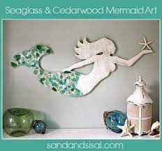 sea glass crafts mermaid wall decor