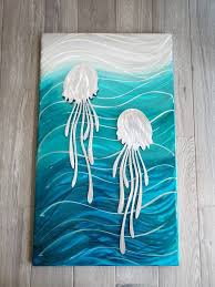 Jellyfish Shadow Box Art Aluminum
