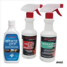 Rutland Gas Fireplace Cleanup Kit With Gas Log Soot Remover White Off Glass Cleaner Brick And Stove Cleaner