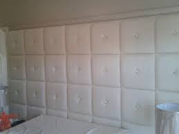 cream chenille padded wall tiles with