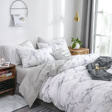 White Marble Duvet Cover Sets Queen