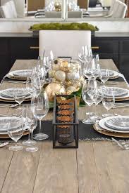 modern glam table setting in black and