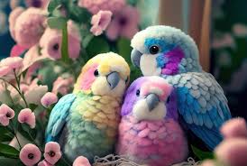 premium photo cute colorful parrots
