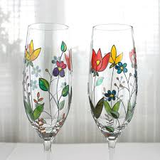 Champagne Glasses Hand Painted