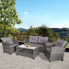 Outsunny 4 Pieces Patio Furniture Sets