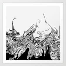 white abstract art print