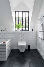 black and white family bathroom