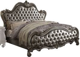 These complete bedroom furniture collections include everything you need to outfit the entire bedroom in coordinating style. Acme Furniture Versailles Ii Silver And Antique Platinum Queen Upholstered Bed 26840q Esencia Home Furnishing Bakersfield Ca