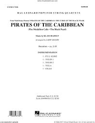 The power and excitement of the hit movie pirates of the caribbean: Moore Pirates Of The Caribbean Sheet Music Complete Collection For String Quartet Strings